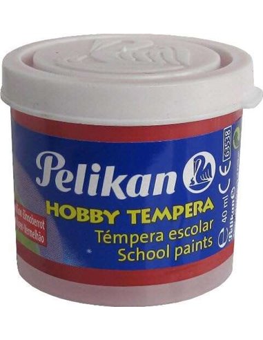 Pelikan - Flacon de tempera scolaire 40 ml - Facile à utiliser - Idéal pour les activités scolaires - Couleur Vermillon