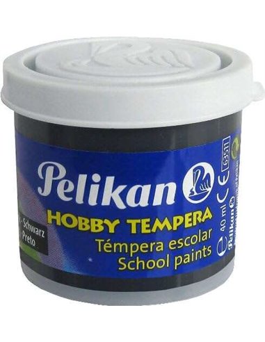 Pelikan - Bouteille de tempera scolaire 40 ml - Facile à laver - Idéal pour les projets scolaires - Couleur noire