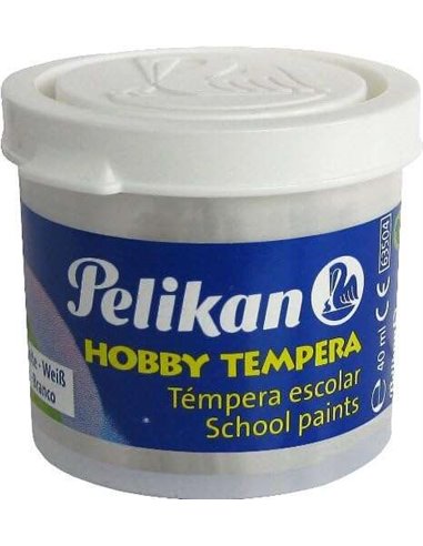 Pelikan - Bouteille d'école Tempera 40 ml - Facile à laver - Idéal pour les travaux manuels - Couleur blanche