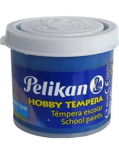 Pelikan - Bouteille Tempera Scolaire 40 ml - Facile à laver - Idéal pour les activités scolaires - Couleur Bleu