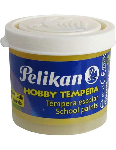 Pelikan - Bouteille Tempera Scolaire 40 ml - Facile à laver - Idéal pour les activités scolaires - Couleur Jaune