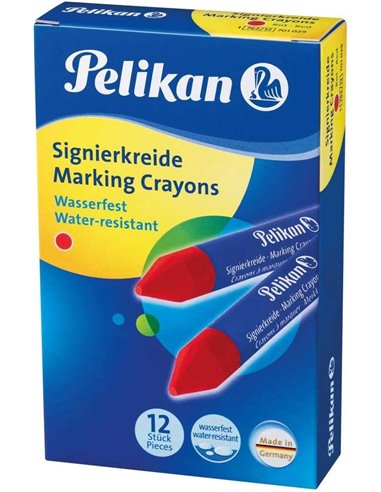 Pelikan - Paquet de 12 crayons de marquage - Résistant à l'eau - Facile à effacer - Idéal pour surligner du texte - Couleur roug