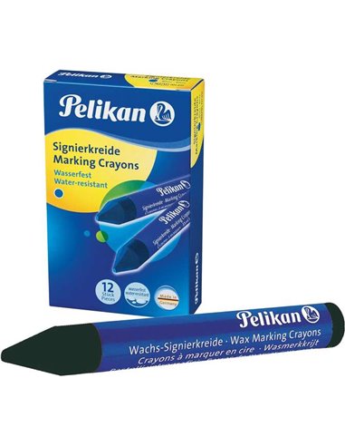 Pelikan - Paquet de 12 crayons de marquage - Résistant à l'eau - Facile à effacer - Idéal pour surligner du texte - Couleur noir