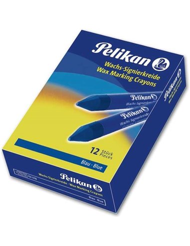 Pelikan - Paquet de 12 crayons de marquage - Résistant à l'eau - Facile à effacer - Idéal pour surligner du texte - Couleur bleu