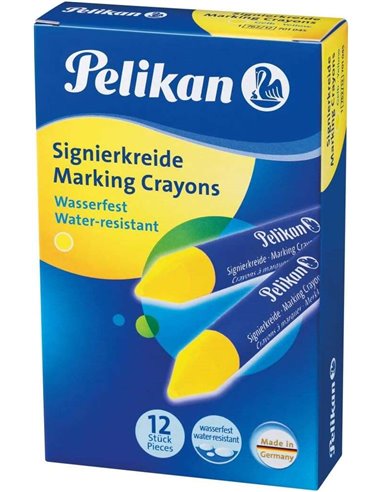 Pelikan - Paquet de 12 crayons de marquage - Résistant à l'eau - Facile à effacer - Idéal pour surligner du texte - Couleur jaun