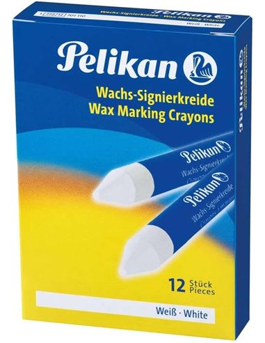 Pelikan - Pack de 12 Cires de Marquage - Pointe Résistante - Idéale pour Surligner des Textes - Coloris Blanc