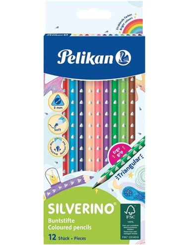 Pelikan - Boîte de 12 Crayons de Couleur Triangulaires Fins - Mine Anti-casse - FSC