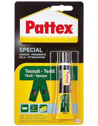 Pattex - Colle Spéciale Textile Transparente 20gr - Résistante au lavage et au repassage - Pour tous types de tissus