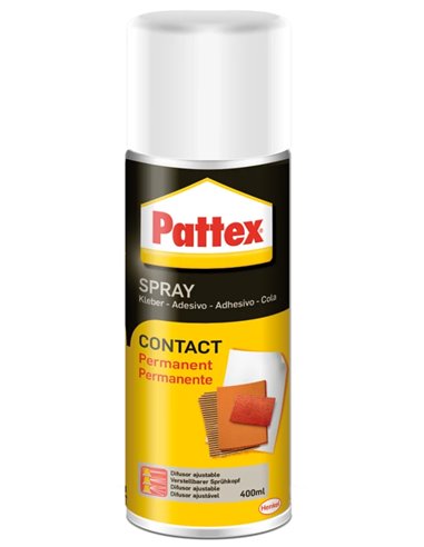 Pattex - Contact Spray Colle de Contact Spray 400 ml - Adhère avec une résistance maximale - Pour une grande variété de matériau