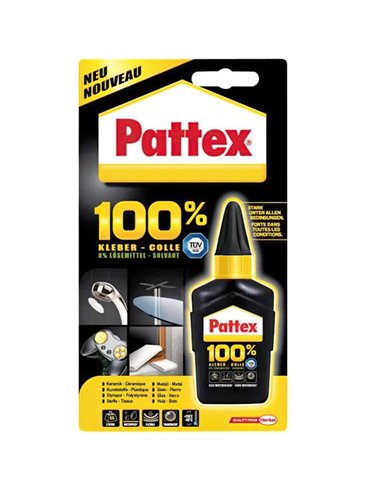 Pattex - Adhésif 100% polyvalent - 50gr - 100% ingrédients actifs - 0% solvants - Fort dans toutes les conditions