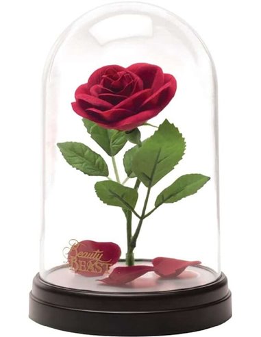 Paladone Disney Icon Lampe La Belle et la Bête Enchantée Rose - Plastique BDP - Technologie LED - Alimenté par USB - Taille 13x2