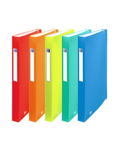 Oxford - Classeur Urban A4+ 8 positions - Couverture en plastique translucide - Idéal pour organiser des documents - Couleurs as