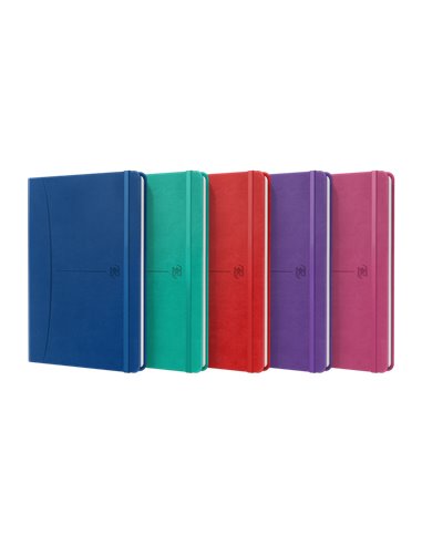 Oxford - Carnet cousu signature couverture extra rigide A5 uni - 80 feuilles - Couleurs assorties