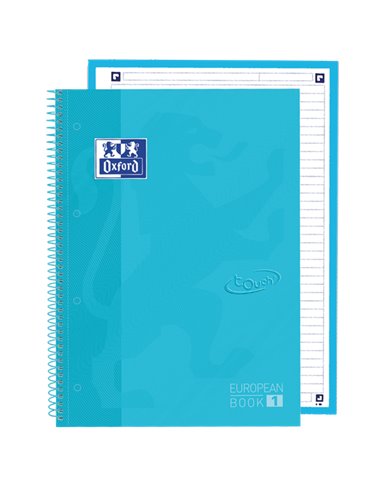 Oxford - School Touch Europeanbook 1 A4+ Couverture Extra Rigide - Format A4+ - Couverture Résistante - 80 Feuilles - Couleur Bl