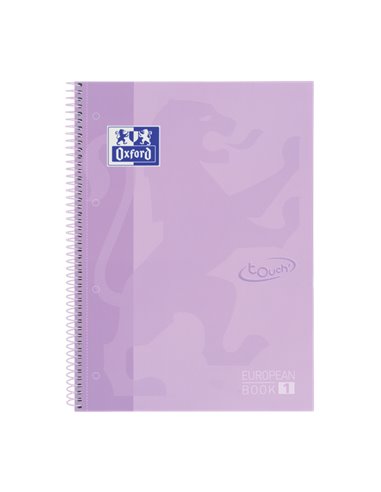 Oxford - School Touch Europeanbook 1 A4+ Couverture Extra Rigide - Carnet 80 Feuilles - Couverture Résistante - Couleur Mauve Pa