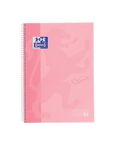 Oxford - School Touch Europeanbook 1 A4+ Couverture Extra Rigide - Carnet avec Couverture Solide - 80 Feuilles de Papier de Haut