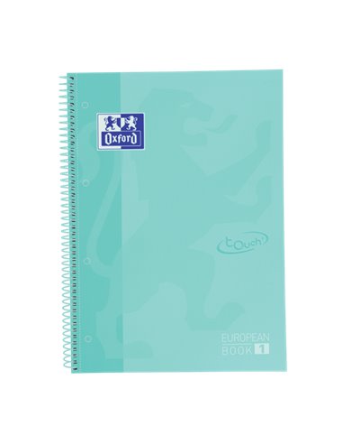 Oxford - School Touch Europeanbook 1 A4+ Couverture Extra Rigide - Carnet avec Couverture Rigide - 80 Feuilles 5x5 - Design Past