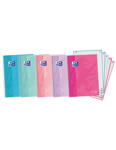 Oxford - School Touch A4+ Europeanbook - Couverture Extra Rigide - 120 Feuilles - Couleurs Assorties