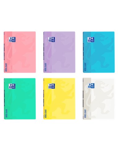 Oxford - Carnet agrafé School Openflex Write&Erase A4 - Couverture plastique robuste - 1 ligne avec 2 marges - 48 feuilles aux c