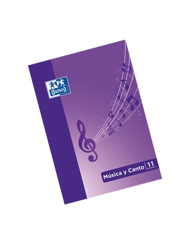 Oxford - School Music & Singing A4 - Carnet agrafé avec couverture souple - 24 pages 5x5 + 24 pages à 11 portées - intercalaire 