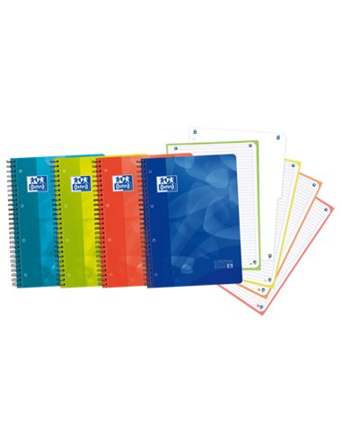 Oxford - School Lagoon W&E A4+ Europeanbook - Couverture plastique - 80 feuilles - Intercalaire amovible - Écrire et effacer