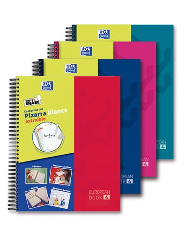 Oxford - School Classic Write&Erase Europeanbook 4 - Couverture extra rigide - Tableau blanc amovible - 120 feuilles