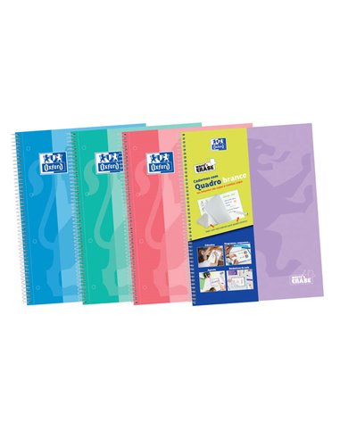 Oxford - School Classic Write&Erase A4+ Europeanbook - Couverture Extra Rigide - 1 Ligne 2M - 100 Feuilles - Couleurs Assorties