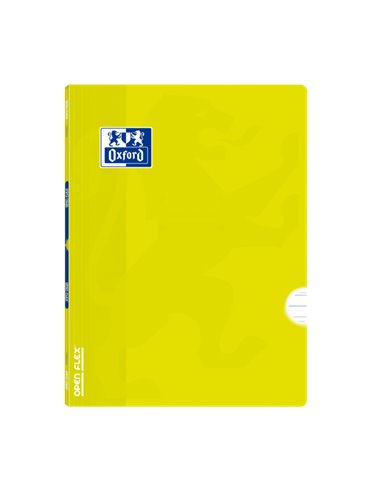 Oxford - School Classic Openflex A4 - Couverture en plastique résistant - Carnet agrafé avec règle et marge de 3,5 - 48 feuilles