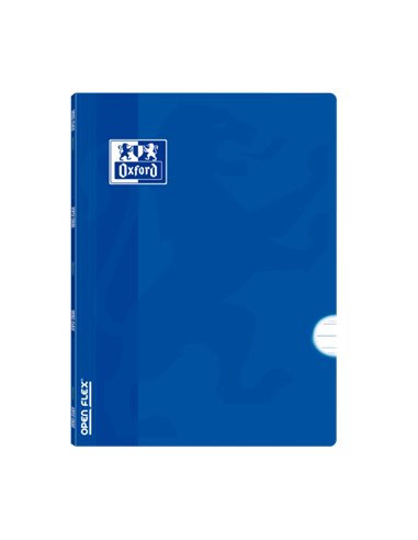 Oxford - School Classic Openflex A4 - Couverture plastique résistante - Cahier agrafé avec règle et marge de 3,5 - 48 feuilles d