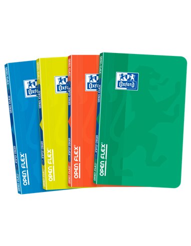 Oxford - Carnet agrafé School Classic Openflex 9x14 - Couverture en plastique robuste - 48 feuilles de papier quadrillé 5x5 - Co