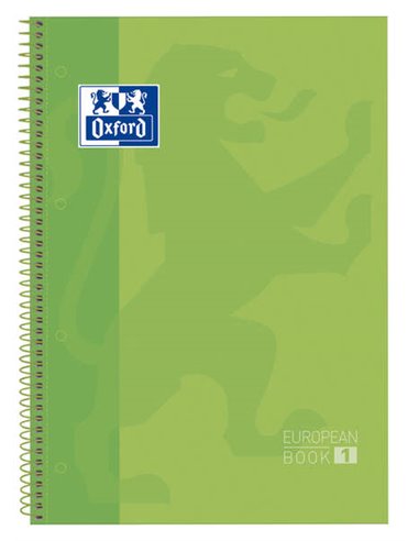 Oxford - School Classic Europeanbook 1 A4+ Couverture Extra Rigide - 80 Feuilles - Couleur Vert Pomme