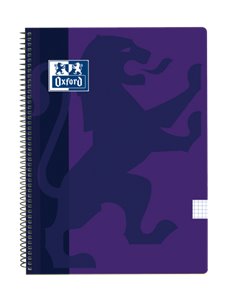 Oxford - Carnet à Spirale School Classic Couverture Plastique Folio 4x4 - 80 Feuilles - Couverture Plastique Résistante - Grille