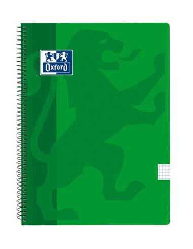 Oxford - Carnet à Spirale Classique Scolaire Couverture Plastique Folio 4x4 - 80 Feuilles - Idéal pour les Étudiants - Résistant