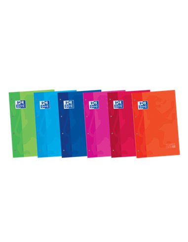 Oxford - Carnet de remplacement School Classic - Format A4 - Couverture souple - Collé - Grille 5x5 - 80 feuilles - Couleurs ass