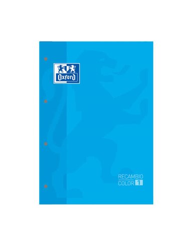 Oxford - Carnet de Rechange School Classic - Format A4 - Couverture Souple - Collé - Grille 5x5 - 80 Feuilles - Couleur Turquois