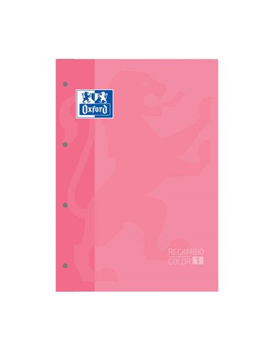 Oxford - Carnet de remplacement School Classic - Format A4 - Couverture souple - Collé - Grille 5x5 - 80 feuilles - Couleur Rose