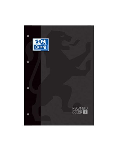 Oxford - Carnet de Remplacement School Classic - Format A4 - Couverture Souple - Collé - Grille 5x5 - 80 Feuilles - Couleur Noir