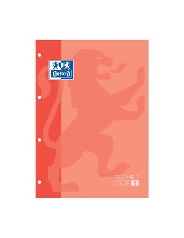 Oxford - Carnet de remplacement School Classic - Format A4 - Couverture souple - Collé - Grille 5x5 - 80 feuilles - Couleur pêch