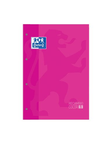 Oxford - Carnet de Rechange School Classic - Format A4 - Couverture Souple - Collé - Grille 5x5 - 80 Feuilles - Couleur Fuchsia