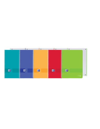 Oxford - Live&Go Europeanbook 1 Couverture Plastique A4+ 5x5 - Format A4+ - 80 Feuilles - Couleurs Assorties