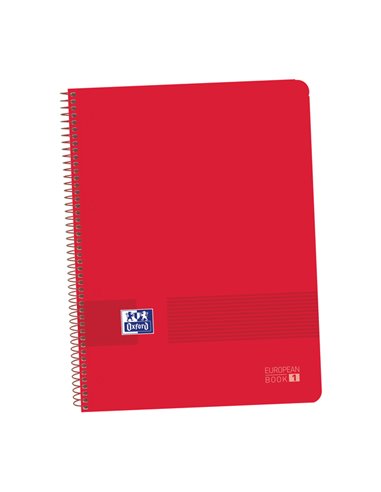 Oxford - Live&Go A4+ Europeanbook - Couverture Plastique - 80 Feuilles - Format 1,5x5 - Couleur Rouge