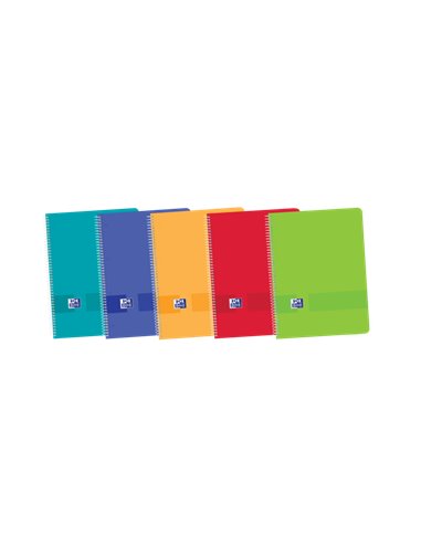 Oxford - Live & Go Europeanbook A4+ - Couverture plastique - 1 ligne 2 marges - 80 feuilles - Couleurs assorties