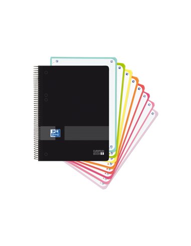 Oxford - Live & Go Europeanbook A5+ - Couverture plastique - 160 feuilles - Couleurs assorties