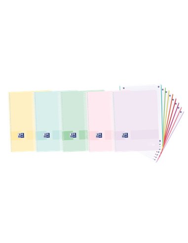 Oxford - Live & Go Europeanbook A4+ - Couverture plastique - 160 feuilles - Couleurs assorties