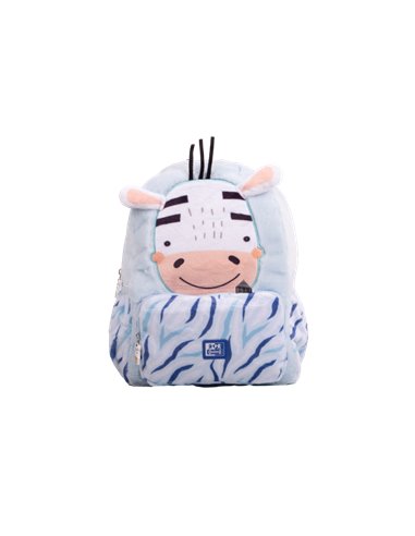 Oxford - Sac à dos enfant 8,5 L Soft Touch Plush Assortiment Zoe Zebra - Design Zèbre Amusant - Soft Plush Touch - Capacité 8,5 