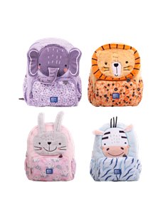 Oxford - Sac à dos pour enfants 8,5 L en peluche douce au toucher - Design assorti 4 besties animaux - Idéal pour les petits enf