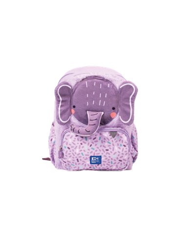 Oxford - Sac à dos enfant Kids 8,5L Peluche Soft Touch - Design Ellie Elephant - Idéal pour les petits enfants - Spacieux et con