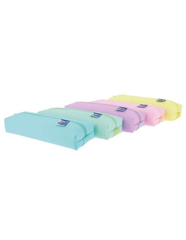 Oxford - Trousse Rectangulaire Moyenne Kangoo Live & Go - Caoutchouc Elastique pour la fixer au Carnet - Couleurs Pastel Assorti