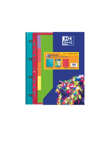 Oxford - Europeanbinder Oxfl&G A4+Pp Sb+Sep Viv Sur - Classeur à anneaux européen - Format A4+ - Fabriqué en polypropylène - Int