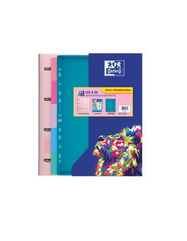 Oxford - Europeanbinder Oxfl&G A4+Pp Sb+Sep Pas Sur - Classeur format A4+ avec intercalaires - Pochette en polypropylène - Éping